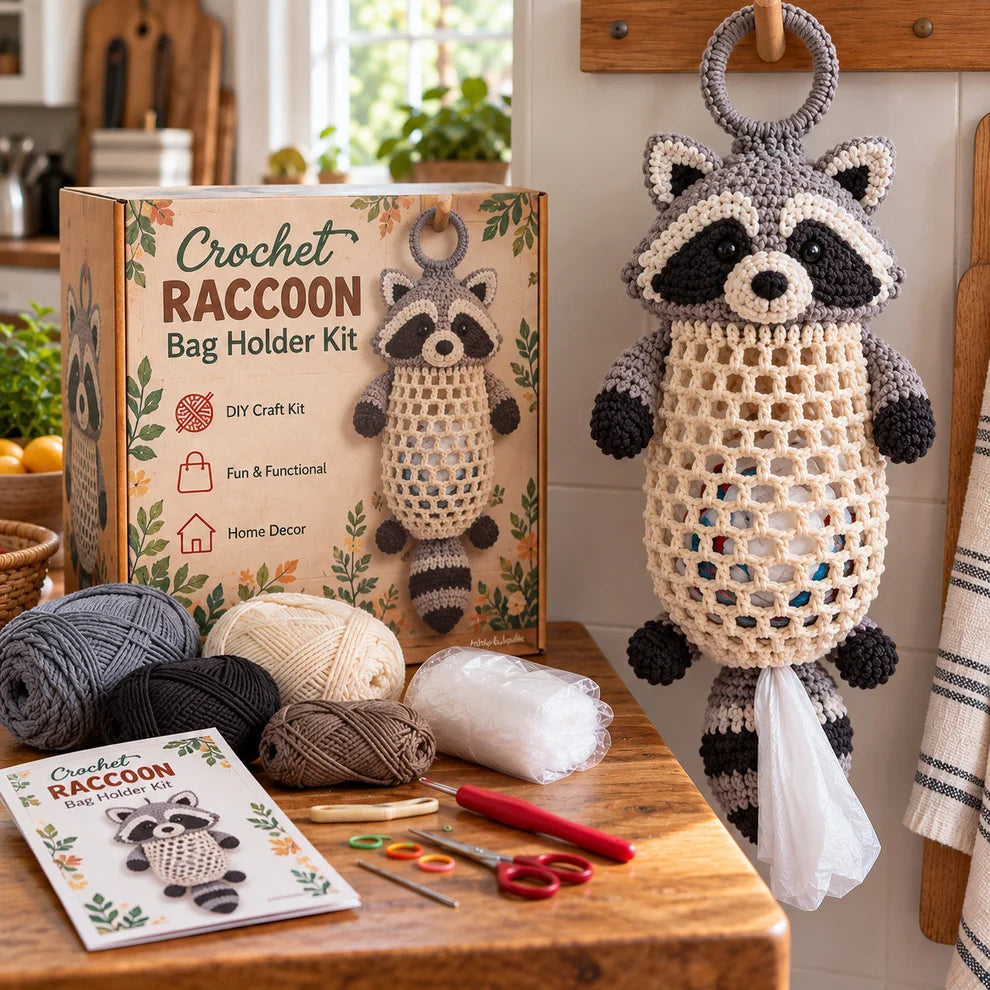 🔥Limited time 50% OFF🧶 Crochet Animal Bag Holder DIY Kit – 8 Adorable Animals, One Fun & Functional Kitchen Companion! 🐾