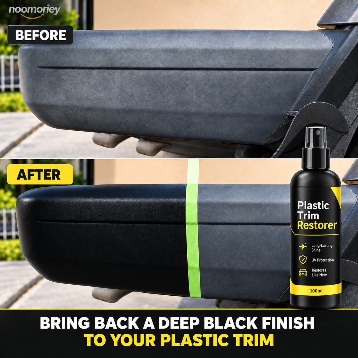 🚗Plastic Trim Restorer – Deep Black Finish & Easy DIY Care