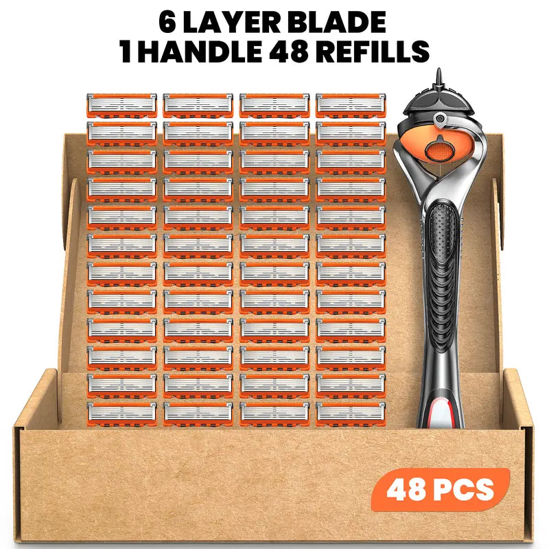 Men's Razor Blade Replacement Refills with Handle