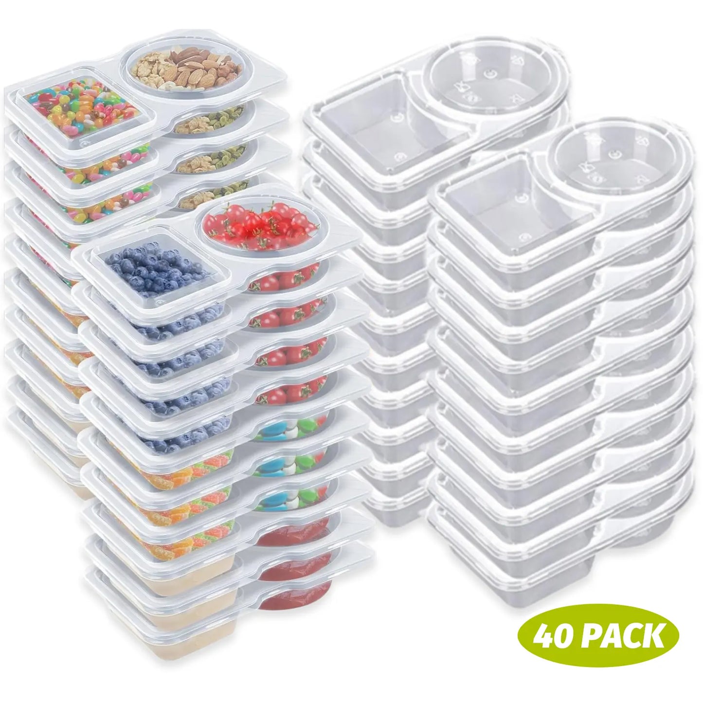 🍱 Dual Compartment Disposable Food Containers – Leakproof Takeout Boxes with Sauce Compartments