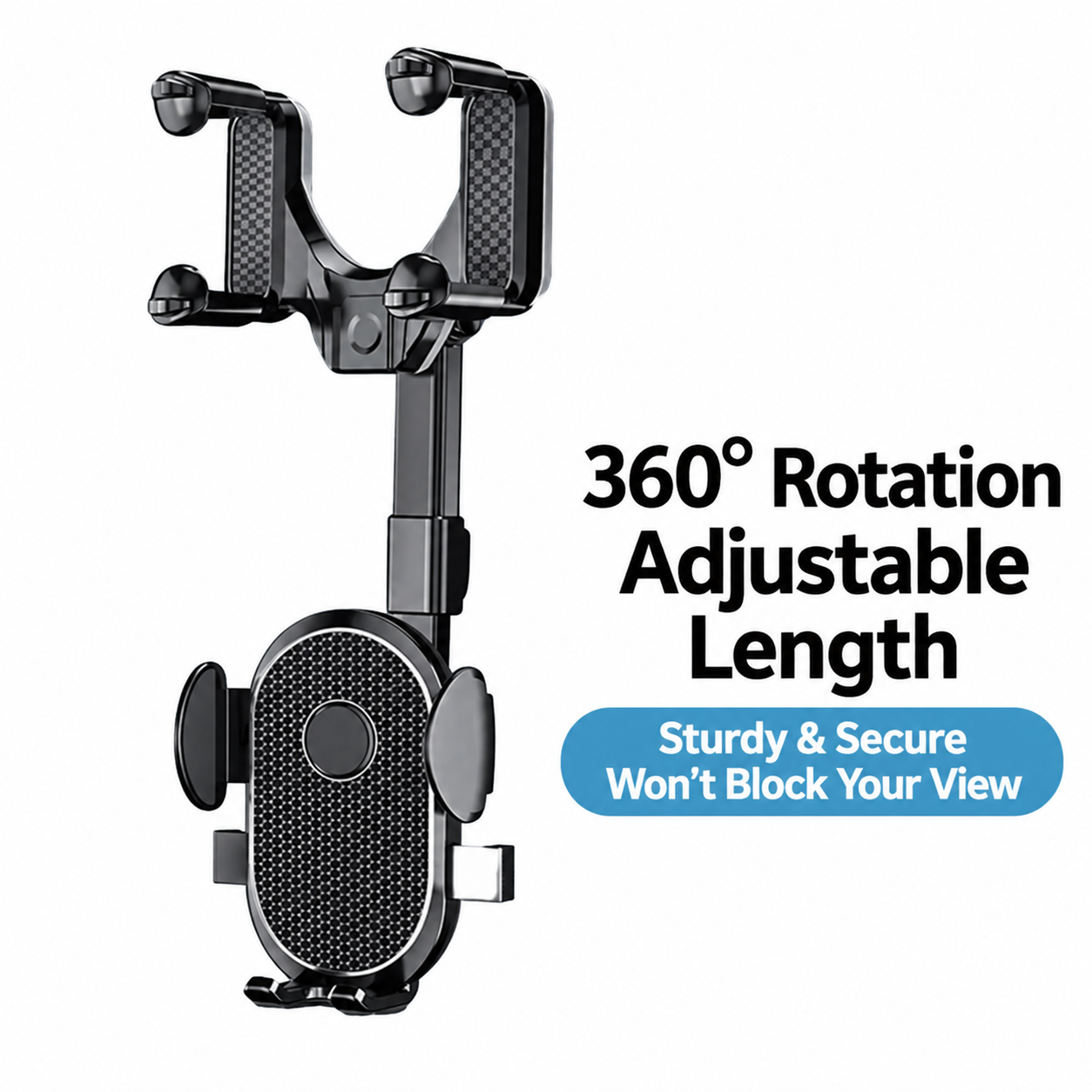 💥360° Rotatable and Retractable-Car Rearview Mirror Phone Holder