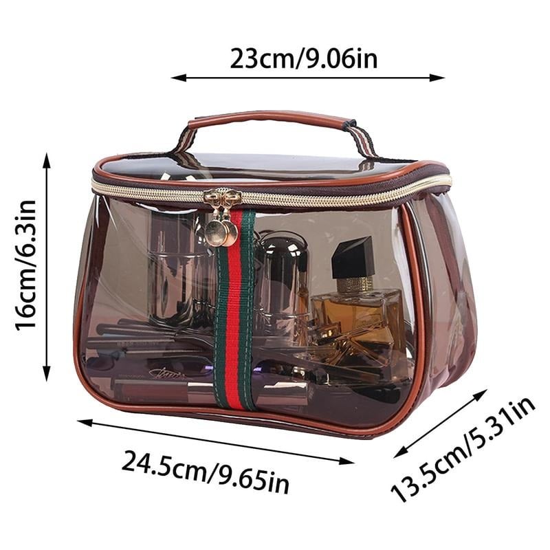3-Piece Vintage Cosmetic Bag Set – Large Capacity Waterproof Makeup & Toiletry Organizer for Travel