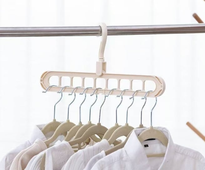 9-in-1 Space Saver! –🤩Rotating Windproof Clothes Organizer (2pcs)