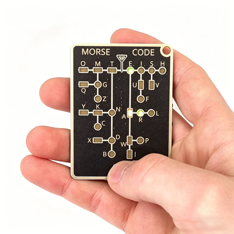 ๐ Morse Code Trainer Card Pro (LED Edition)