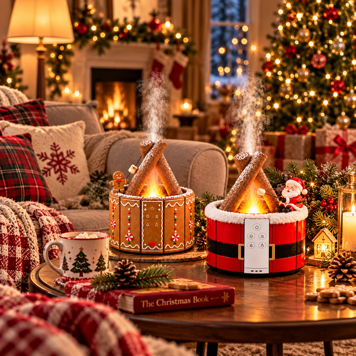🔥 MerryMist Christmas Campfire Diffuser – Light-Up Holiday Mist Decoration