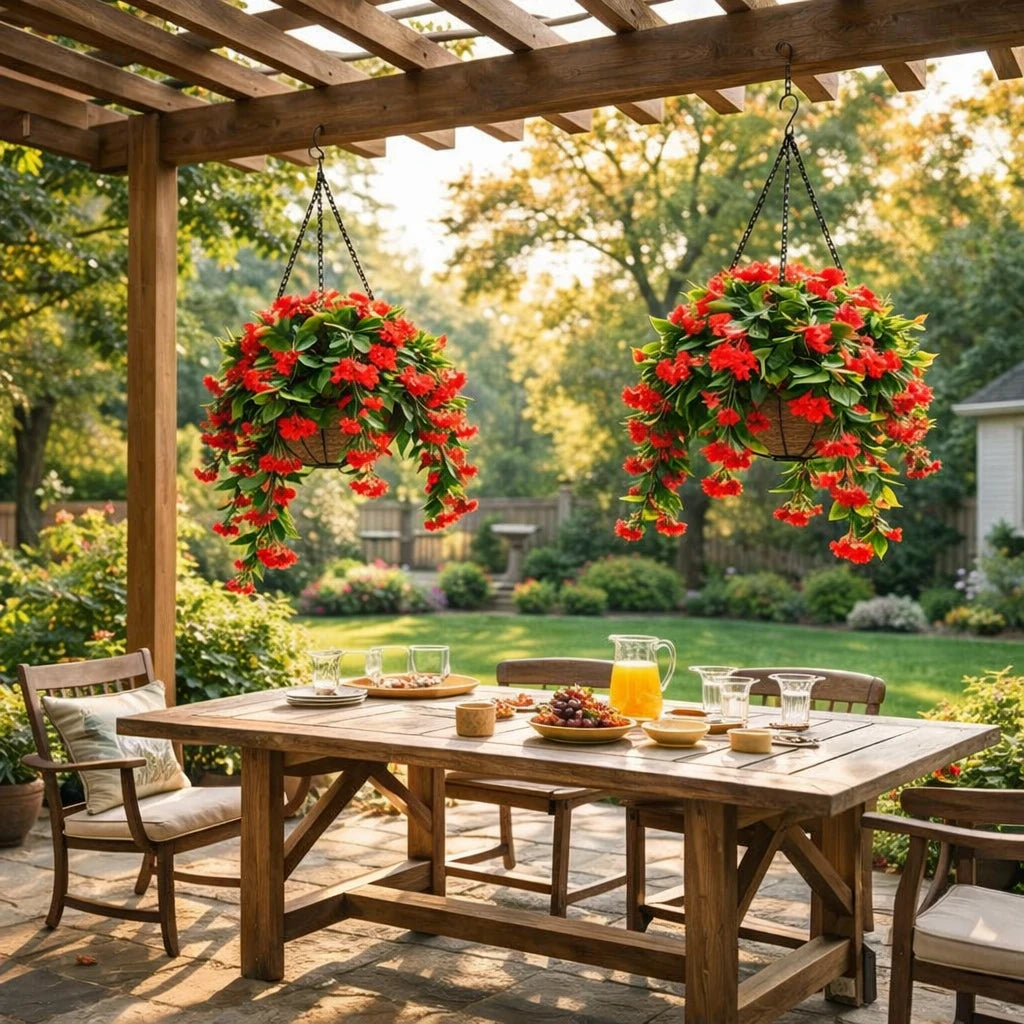 FREE SHIPPING🌸Faux Crepe Myrtle Hanging Baskets – Ultra-Realistic🌸✨(2 pcs)