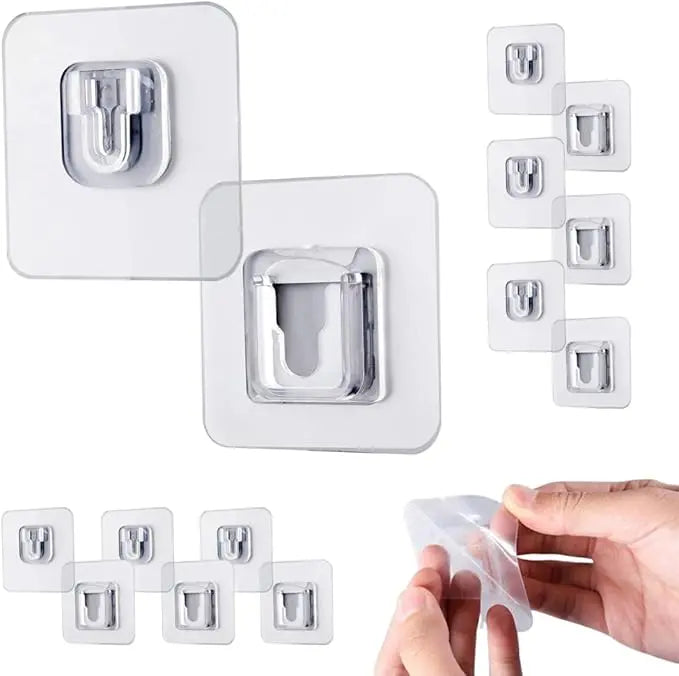 Heavy-Duty Self-Adhesive Wall Hooks | No-Drill Waterproof Mounting Hooks for Bathroom, Kitchen & Home Organization