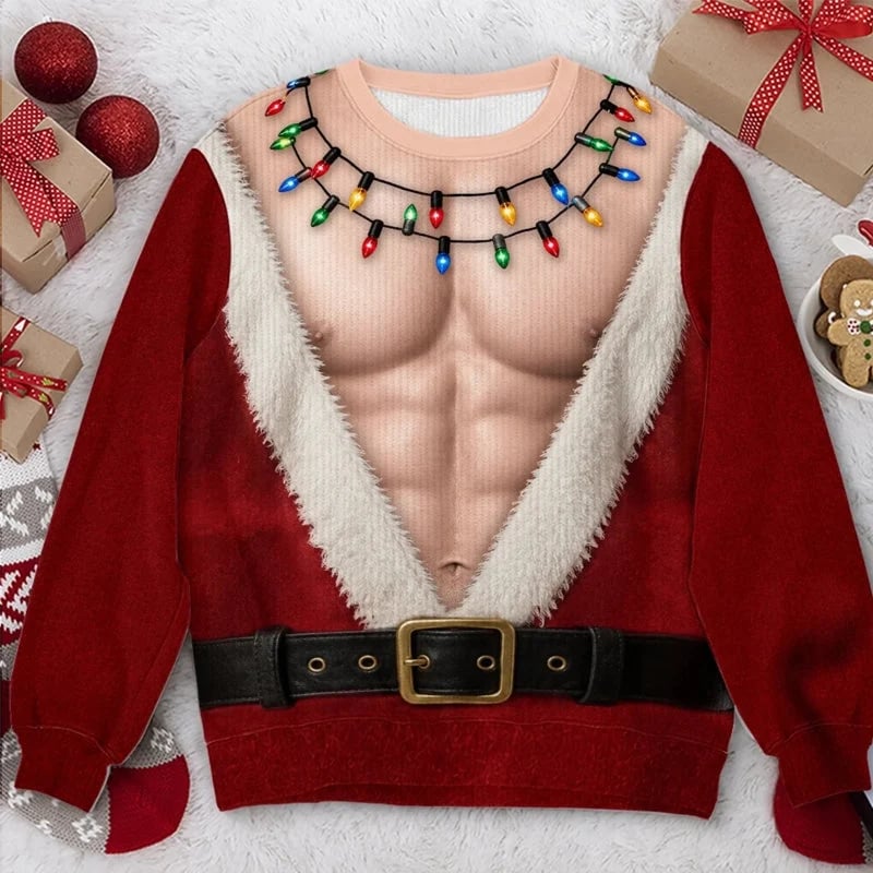 🎅 Hilarious Santa Illusion Christmas Long Sleeve Shirt