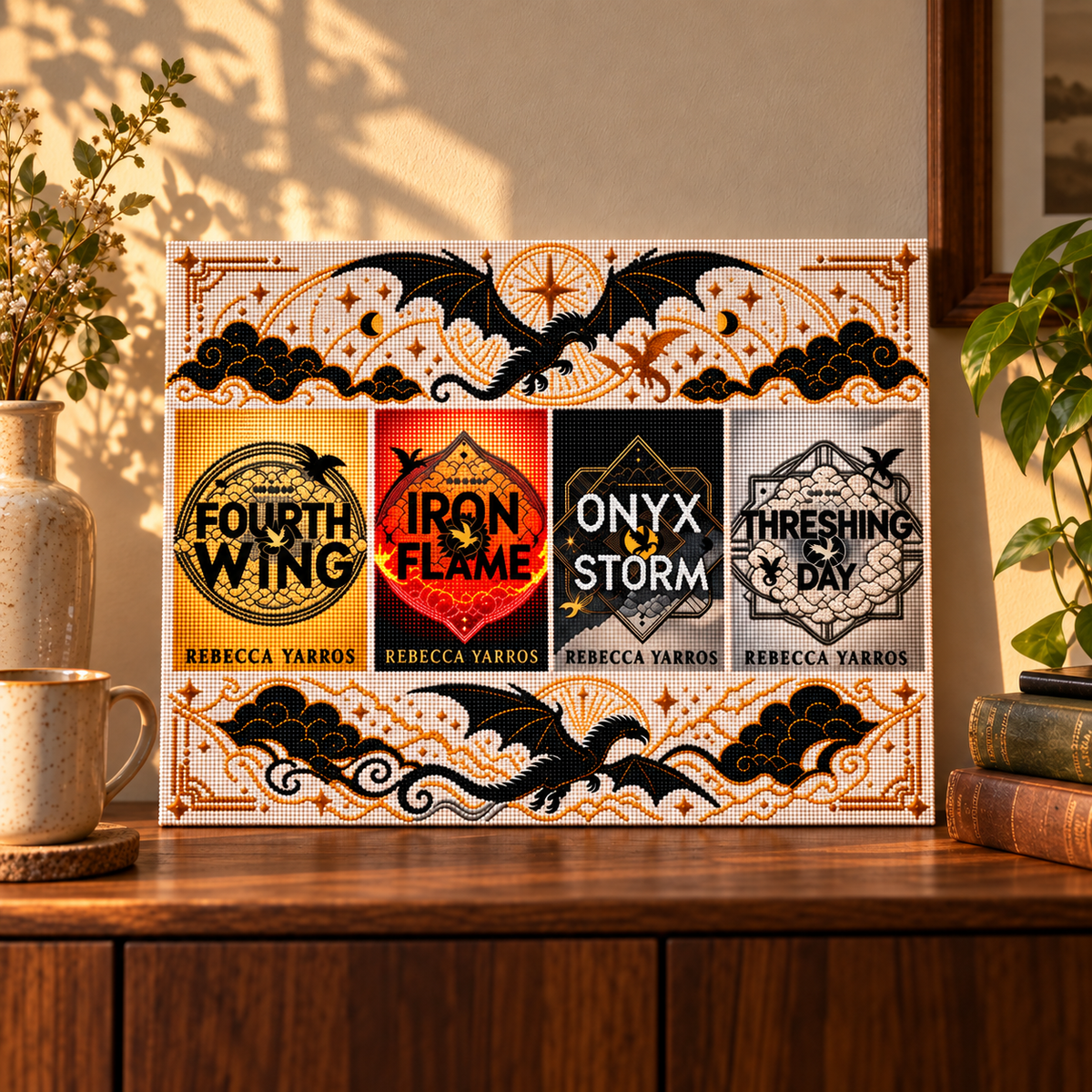 🐉📖 Fantasy Dragon Book Cover Diamond Painting Kit – Magical DIY Art for Book Lovers ✨