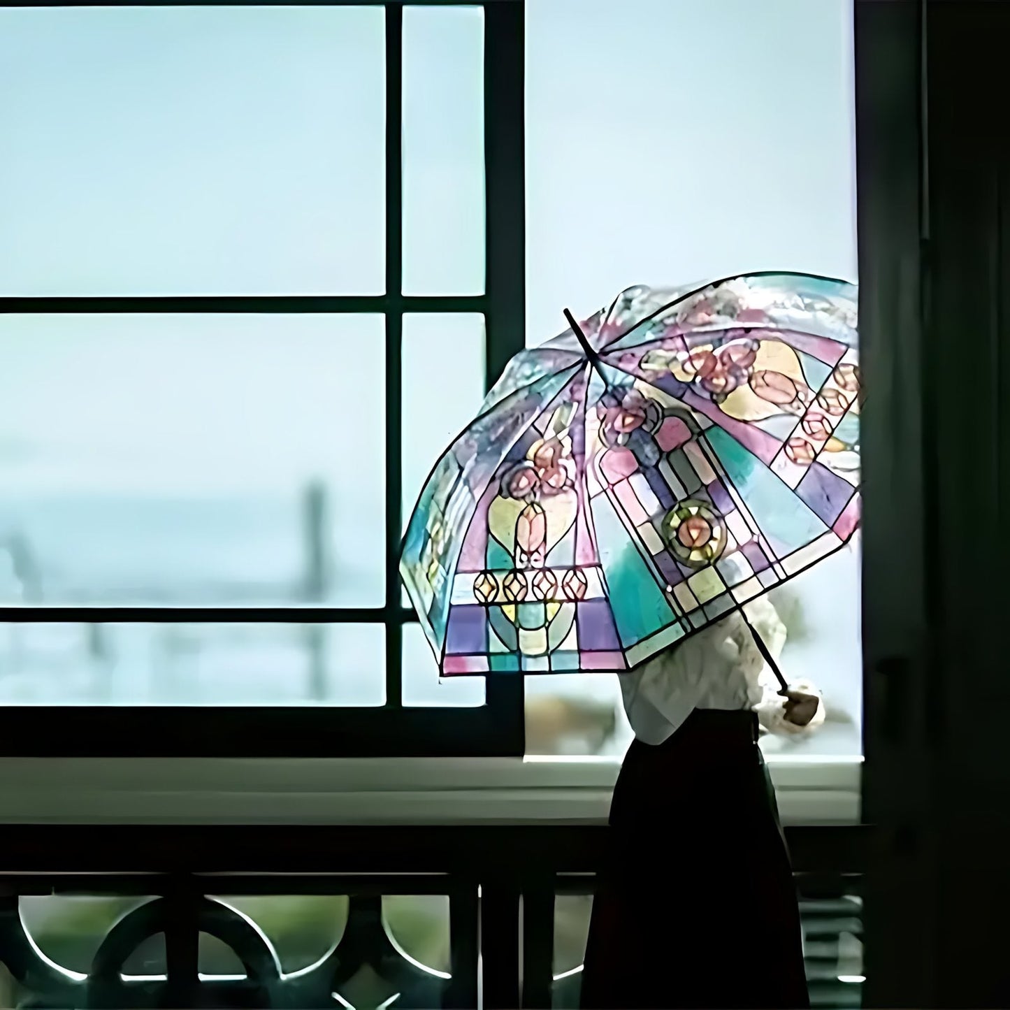 🌈Cathedral Art Stained‑Glass Inspired Automatic Umbrella