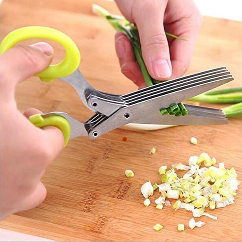 Stainless Steel 5 Blades Scallion Cutter Scissors✂️