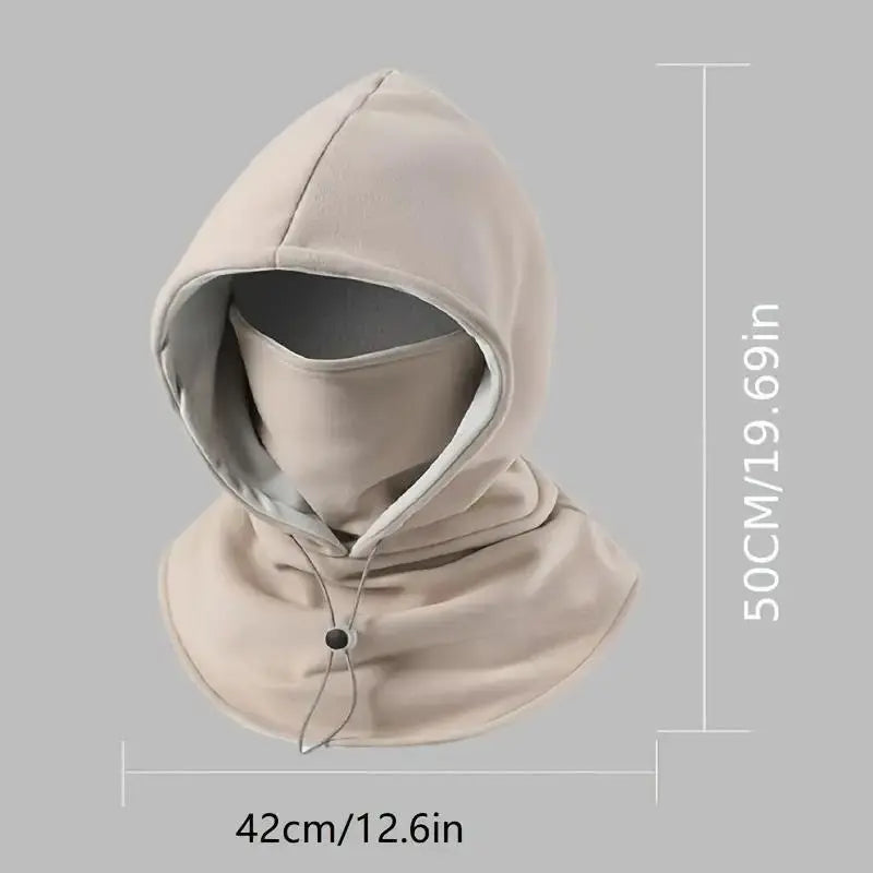 Integrated flannel warm face mask and hat