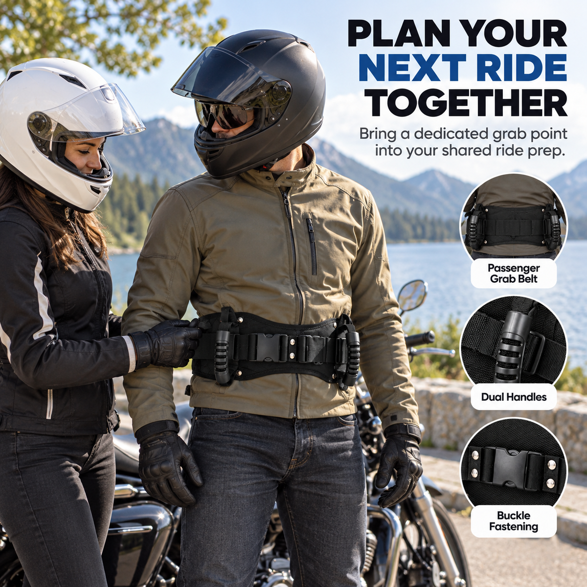 ๐๏ธ๐ค Ride Together โ Motorcycle Passenger Grab Belt