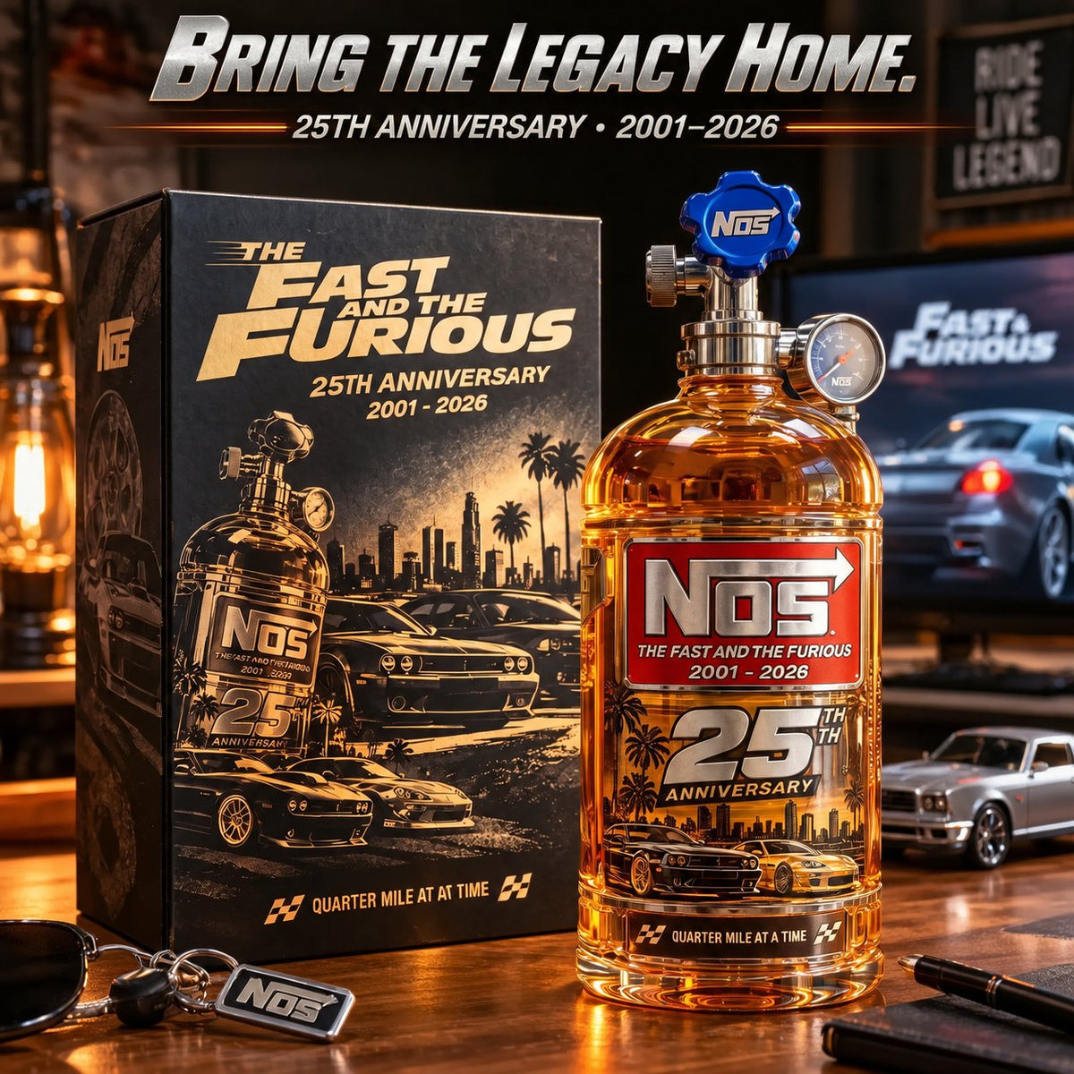 ⏳ Last Day 49% OFF – 25th Anniversary Street Racing Nitrous Tank Whiskey Decanter with Collector’s Box