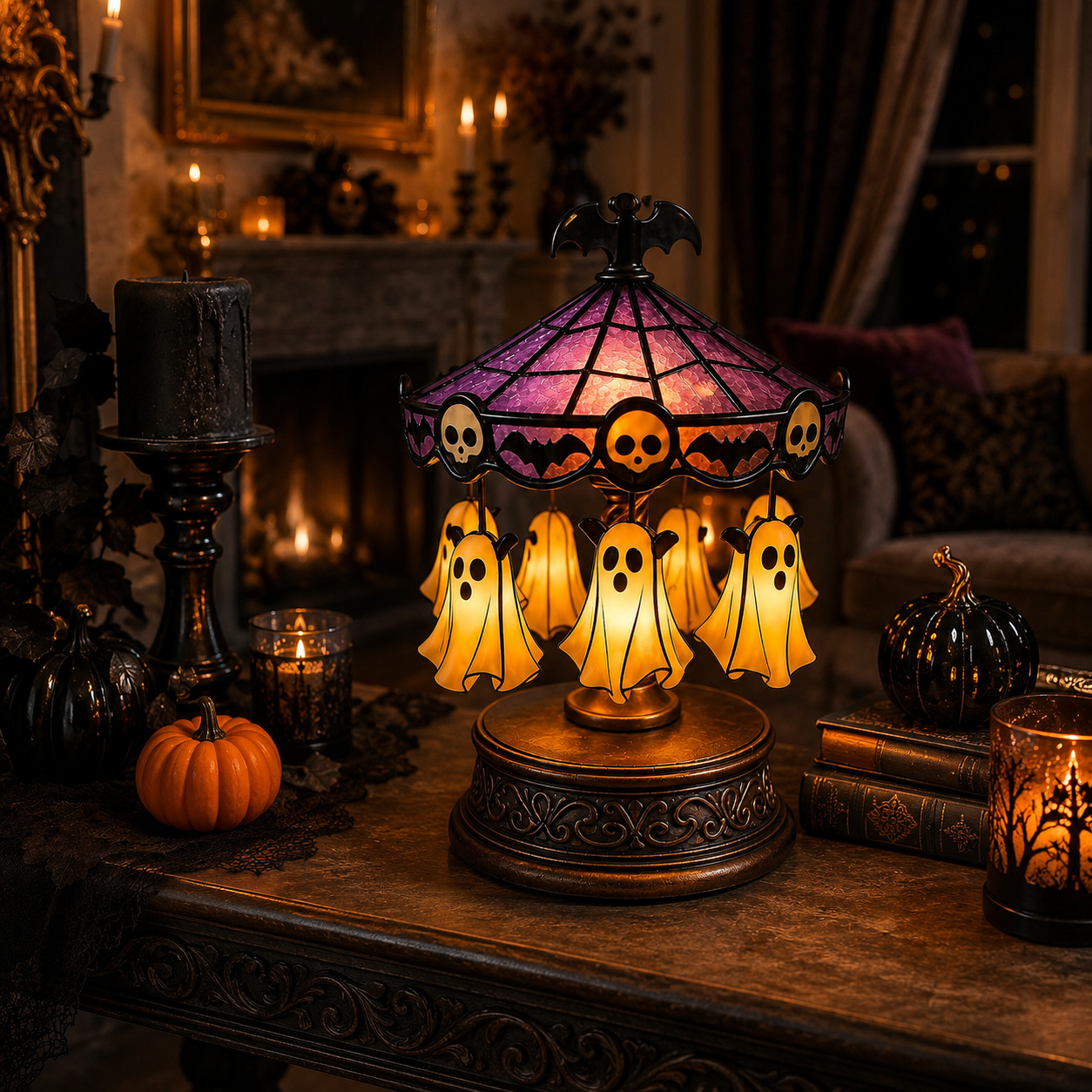 ๐ฅ Hot Sale 50% OFF ๐ Ghost Carousel Motion Night Light โ Cozy Halloween Glow๐