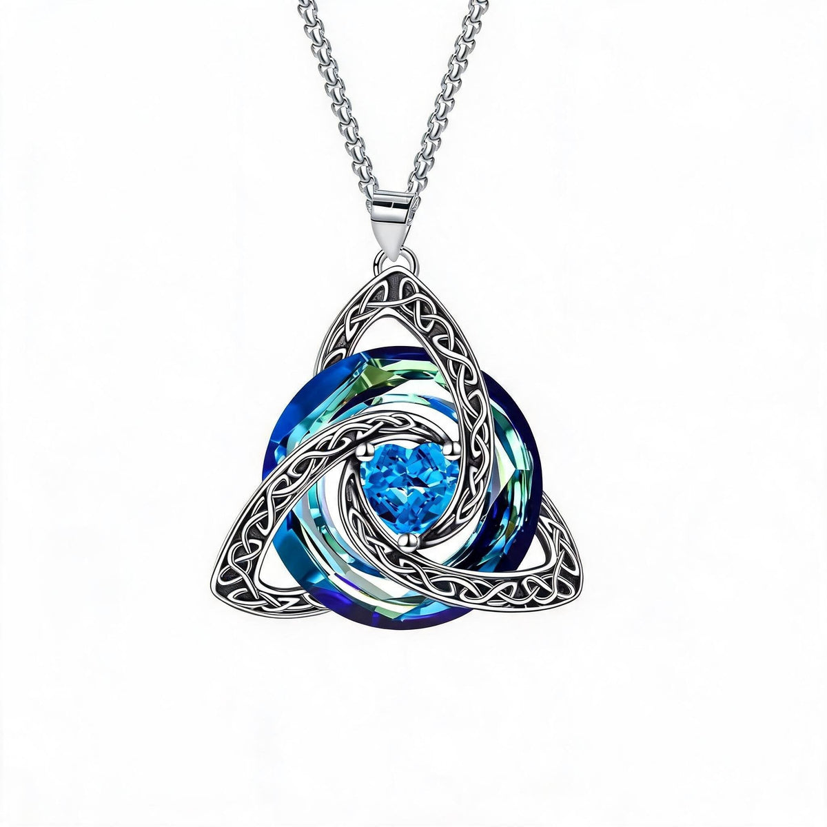 ✨ Birthstone Celtic Trinity Knot Necklace – Meaningful Irish Knot Pendant for Women, Anniversary & Birthday Gift