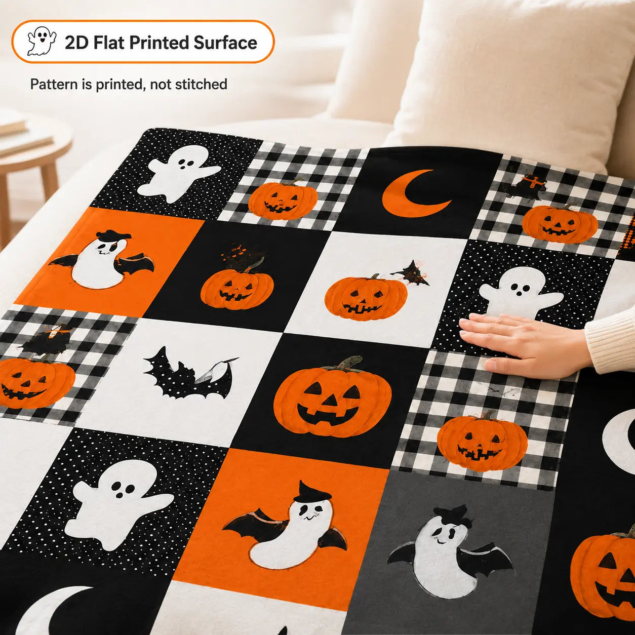 ๐ Halloween Pumpkin Ghost Blanket โ Cozy Spooky Throw for Fall Movie Nights, Sofa & Bed