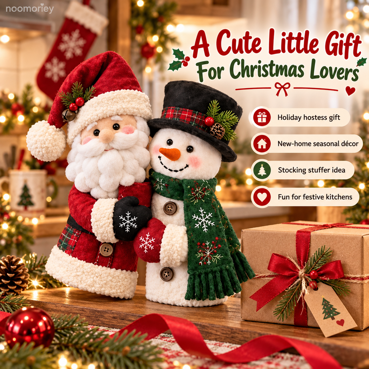 ๐ Santa & Snowman Christmas Handle Decor Set