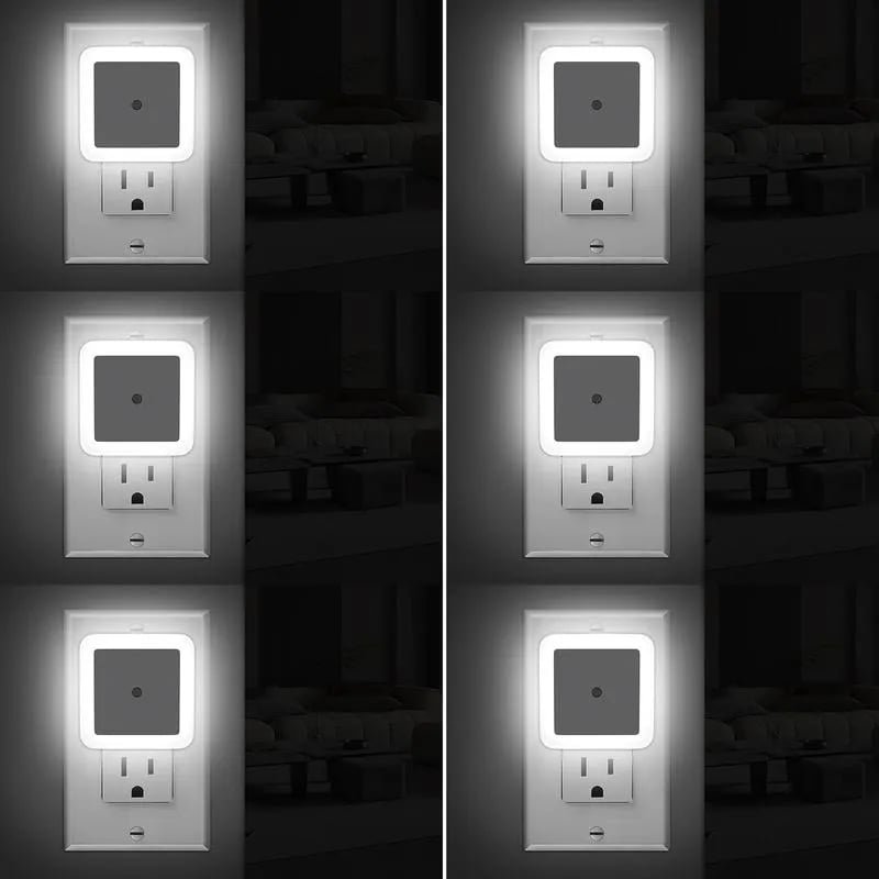 🎉 6pcs Night Light, Night Lights Plug into Wall , Nightlight Plug in Night Lights, Dusk to Dawn Night Lamp Led Night Light for Bedroom, Bathroom, Hallway Warm White