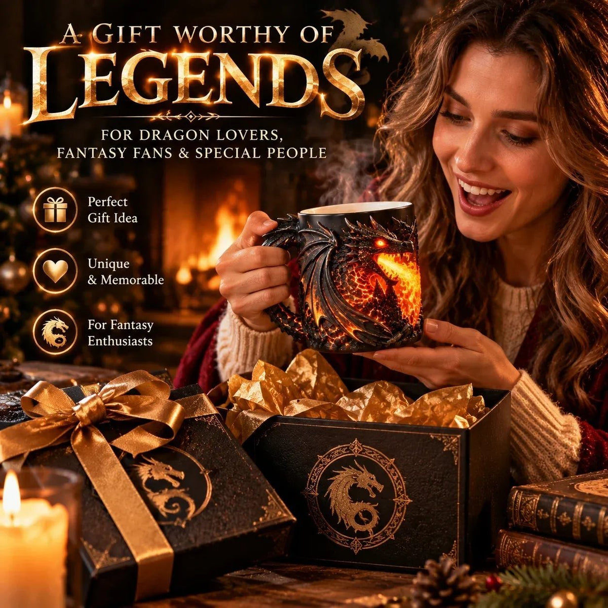 🐉 Dragonfire 3D Heat-Reveal Magic Mug | Add a Hot Drink. Awaken the Dragon!!!🔥
