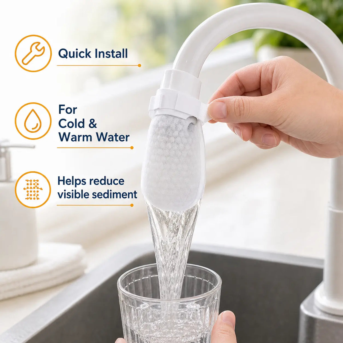 ๐ฐ Cotton Faucet Filter Bags โ Sediment & Splash Filter