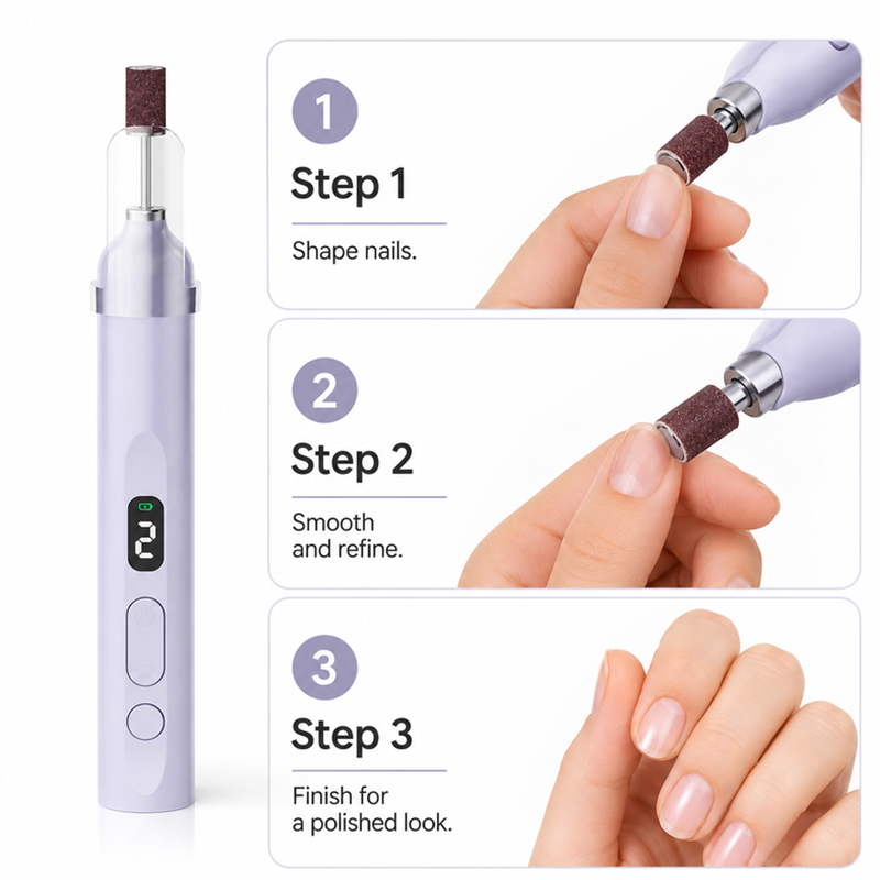 💅Rechargeable Nail Drill Kit – Interchangeable Heads & LED Display