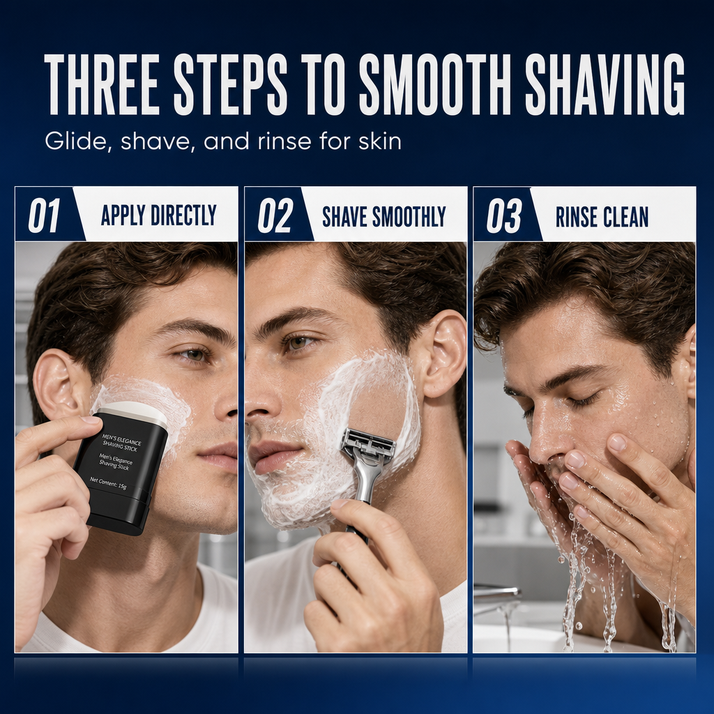Shave Smooth Instantly! No-Burn 3-in-1 Shaving Stick