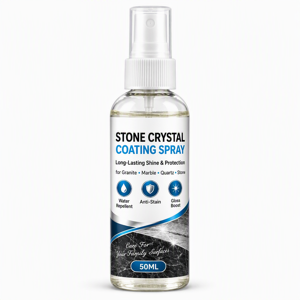 Stone Nanocrystal Plating Spray – restores shine, seals & protects marble, granite & quartz.
