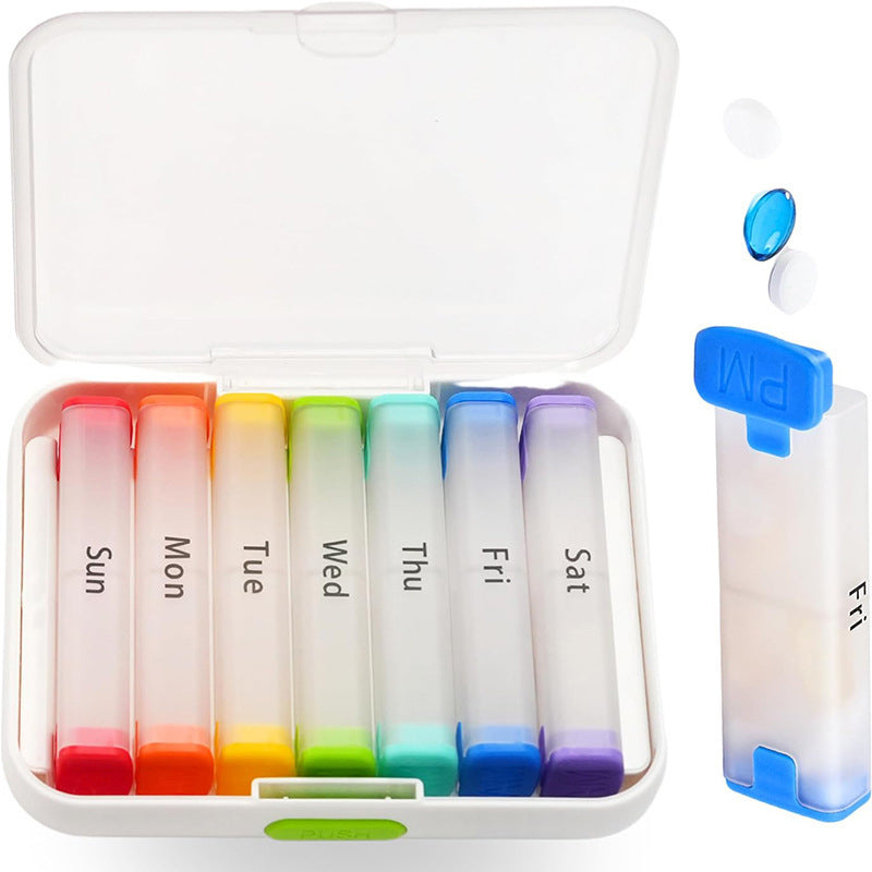 ๐ Detachable Weekly Rainbow Pill Organizer - Moisture Proof Vitamin Case ๐