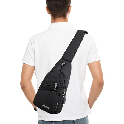 Men's Waterproof Oxford Sling Chest Bag