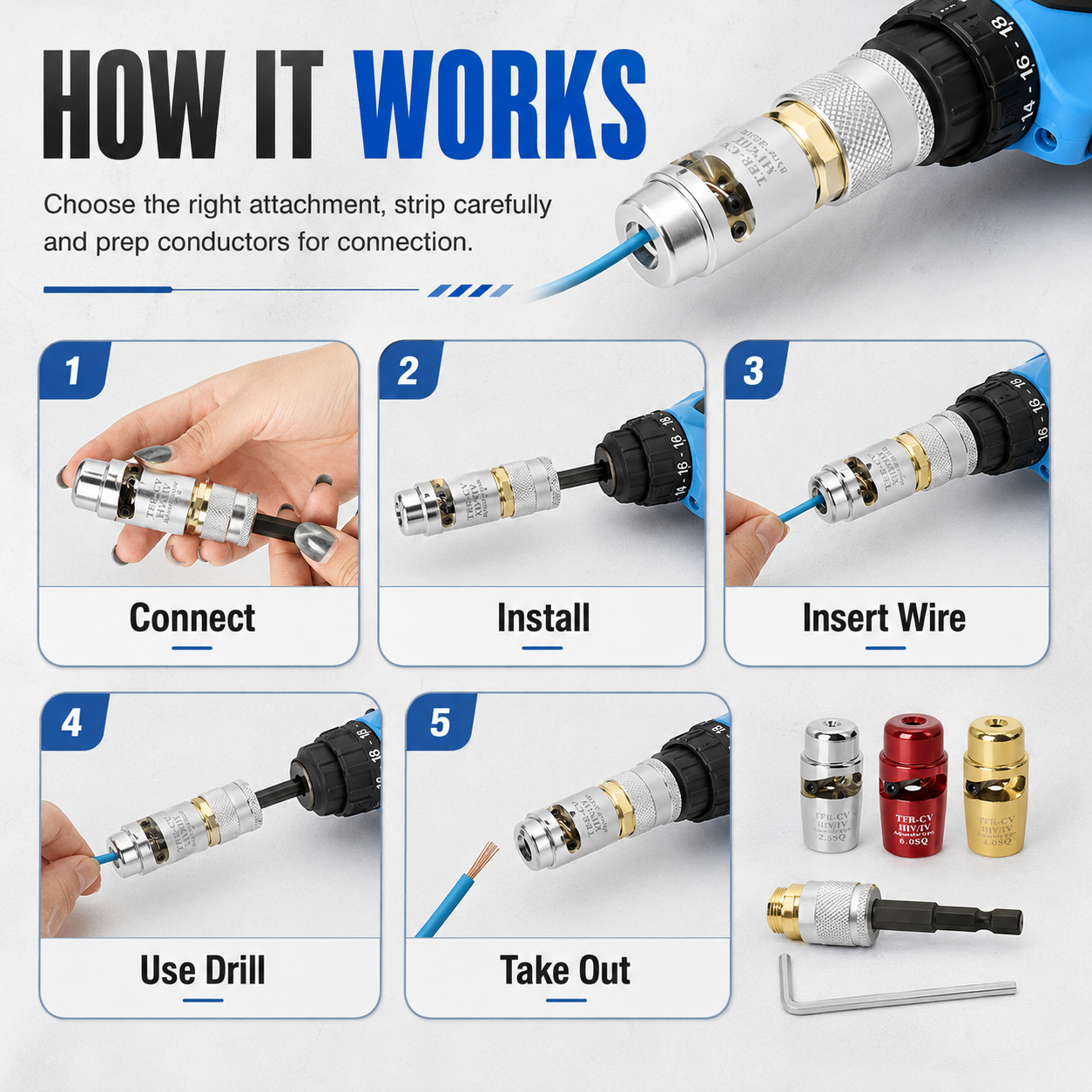 5-in-1 Drill Wire Stripper & Twister