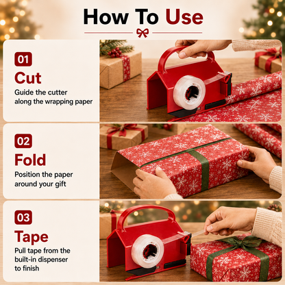 🎁2-in-1 Wrapping Cutter & Tape Dispenser
