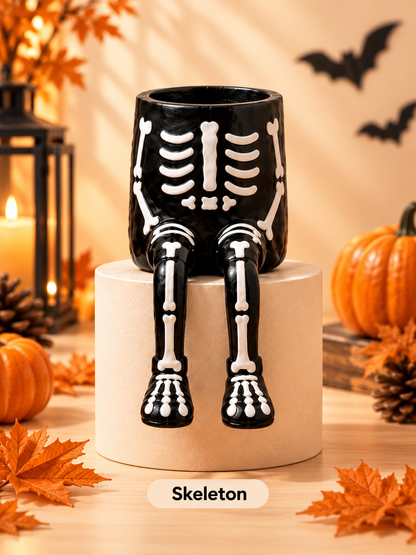 🎃 Halloween Dangling-Leg Character Planter – Cute Spooky Plant Pot for Fall Décor
