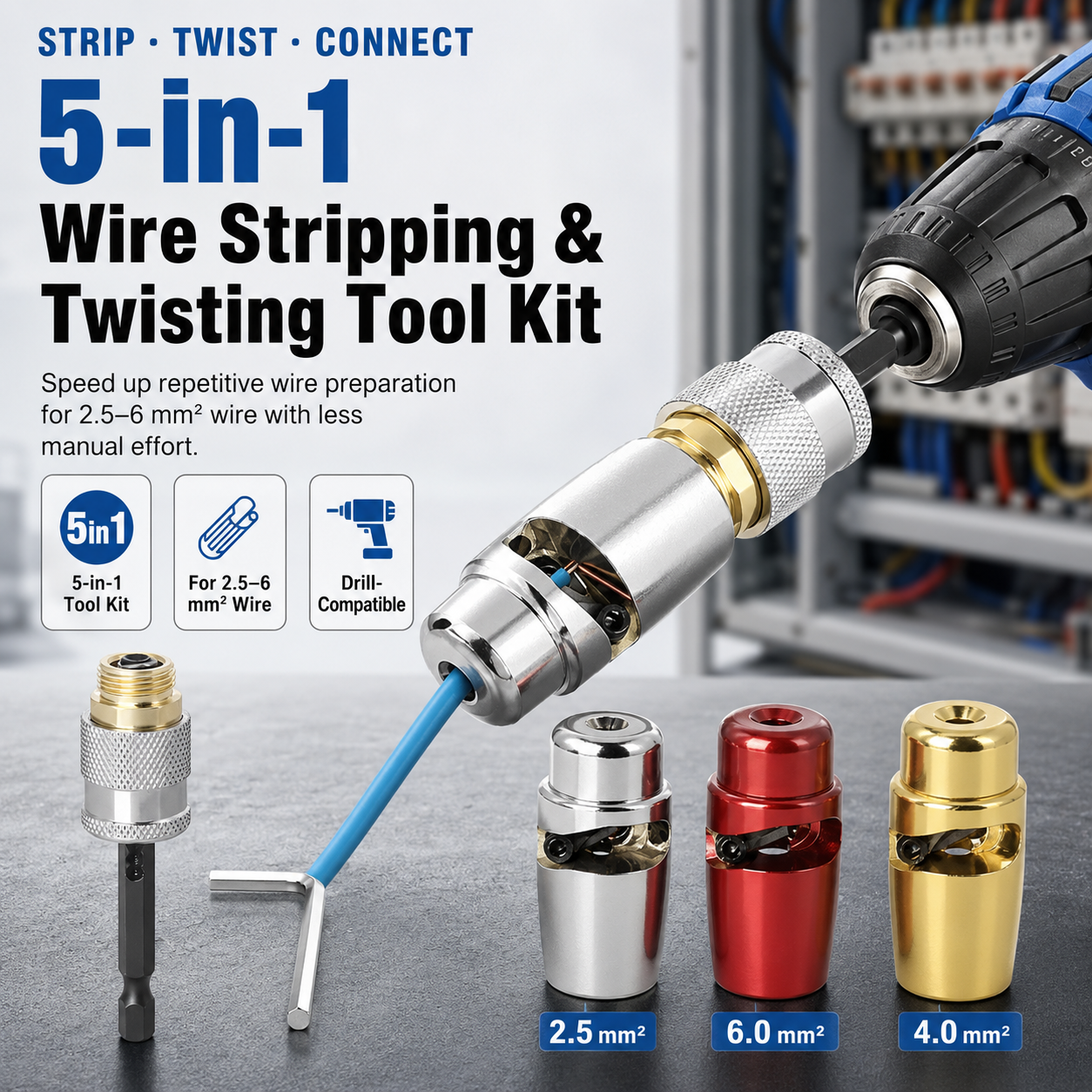 5-in-1 Drill Wire Stripper & Twister