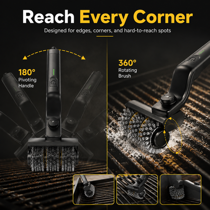 🔥 2-in-1 Cordless Electric Grill Brush & Spin Scrubber