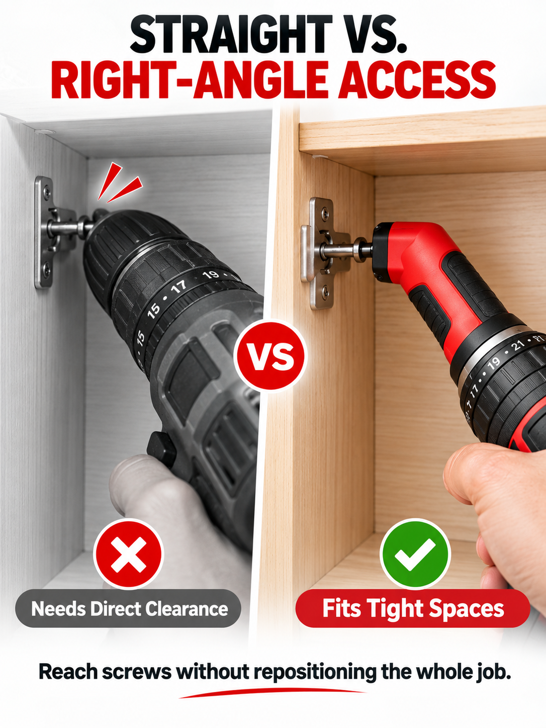 🔧 1/4' Right Angle Drill Adapter – High-Torque 90° Driver for Tight Spaces