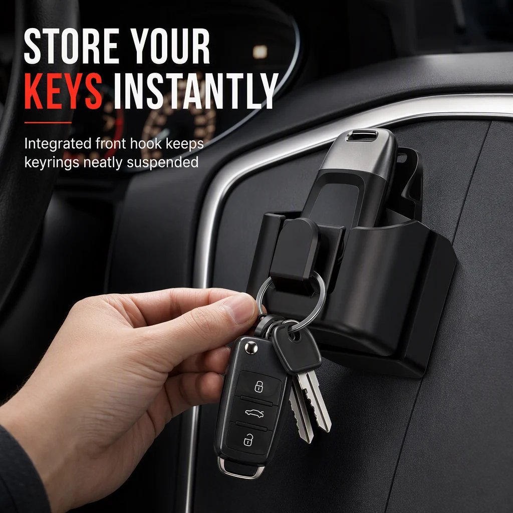 💯 Car Key Fob Holder with Hook