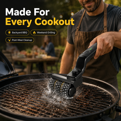 🔥 2-in-1 Cordless Electric Grill Brush & Spin Scrubber