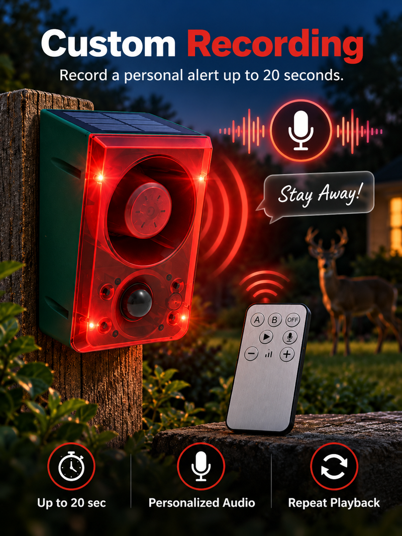 Custom voice recording outdoor alarm