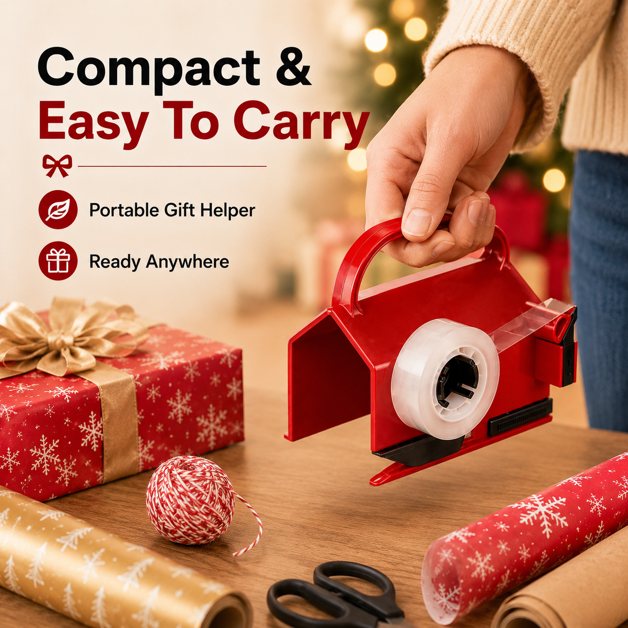 🎁2-in-1 Wrapping Cutter & Tape Dispenser