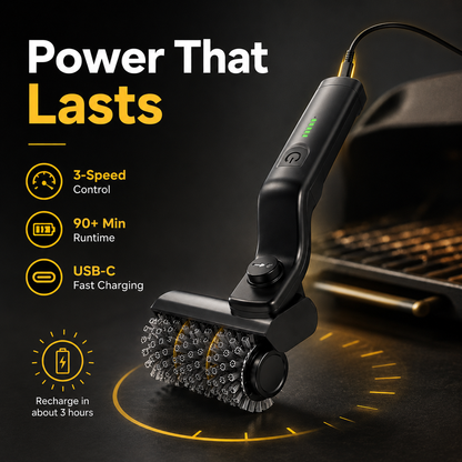 🔥 2-in-1 Cordless Electric Grill Brush & Spin Scrubber