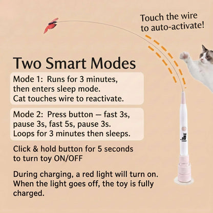 Automatic Butterfly Cat Toy, Rechargeable 360-Degree Chaser for Indoor Exercise with Suction-Cup Mount source image 7
