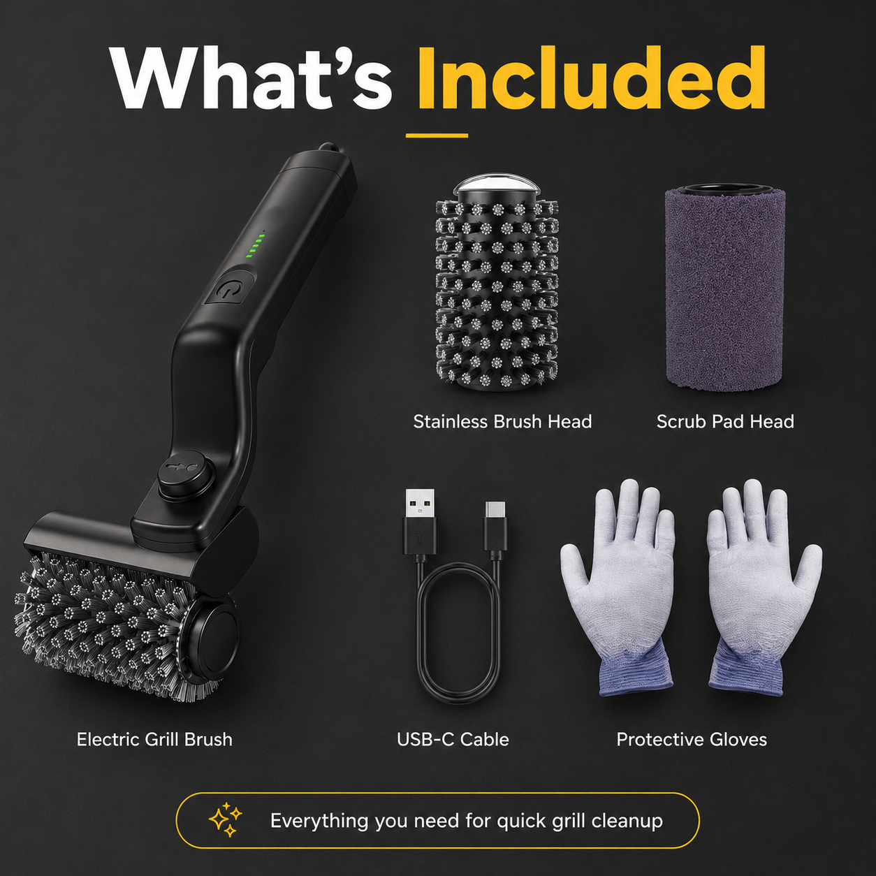 🔥 2-in-1 Cordless Electric Grill Brush & Spin Scrubber