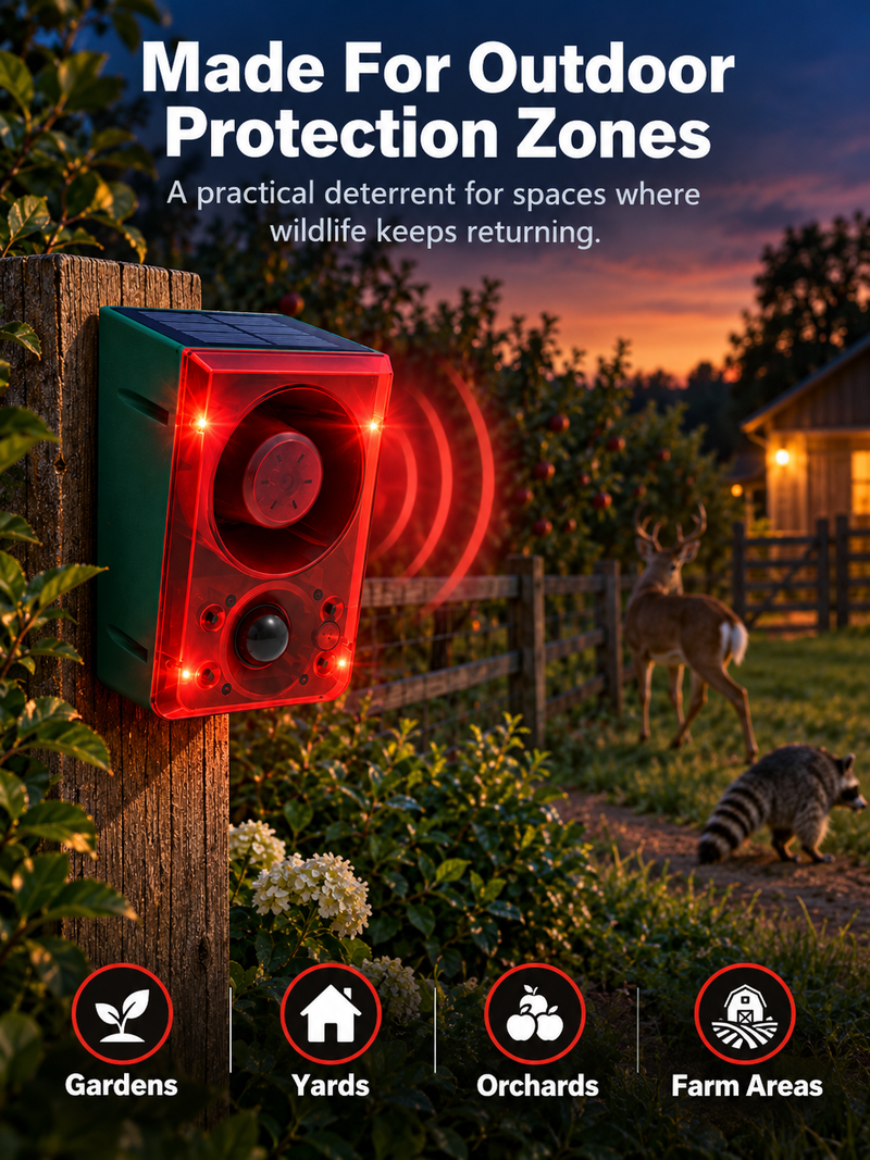 Solar alarm for garden backyard and farm
