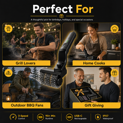 🔥 2-in-1 Cordless Electric Grill Brush & Spin Scrubber