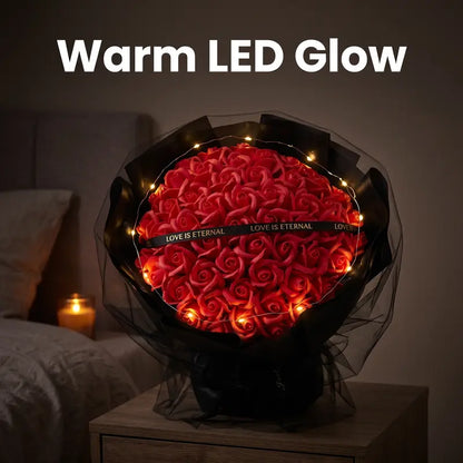 52 Roses Soap Flower Bouquet with LED Lights