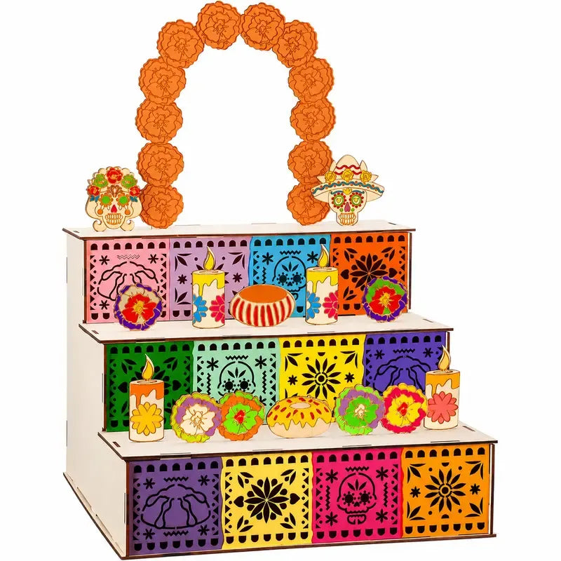 🎃🏵️Day of the Dead Wooden Altar Display Set