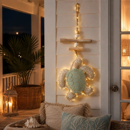 Lighted Coastal Sea Turtle Hanging Wall Decor