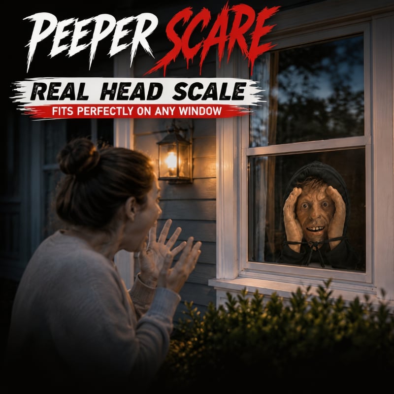 👀 Creepy Peeking Head Halloween Window Decor