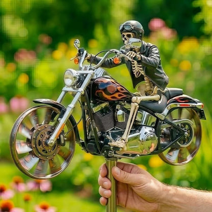 💀 Skull Motorcycle Windmill Spinner